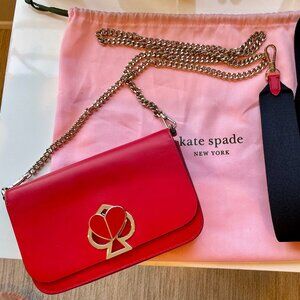 Kate Spade Nicola Twistlock Leather Crossbody Bag in Red Special Edition